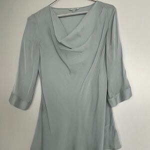 Brooks Brothers Light Blue Cowl Neck real silk Top. Size 4